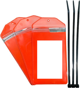 Porte-badges, porte-cartes d'identité, porte-permis <span class=keywords><strong>de</strong></span> chasse et <span class=keywords><strong>de</strong></span> <span class=keywords><strong>pêche</strong></span>, résistant à l'eau, orange fluorescent, personnalisé, UIOWIO - Product Image 1
