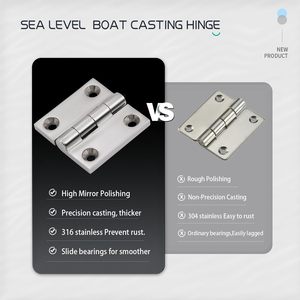 Factory Direct Sales Stainless Steel Heavy Duty 1.5 Inch Square Shape Boat <strong>Strap</strong> Casting <strong>Hinge</strong> Cabinet Door Hatch <strong>Hinges</strong> - Product Image 3