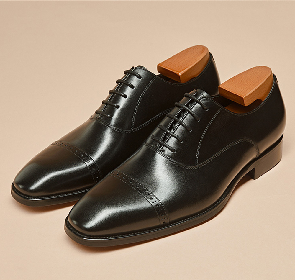Scarpe Eleganti Oxford Uomo In Pelle - Business Casual Punteggiate - Vari Colori LE075