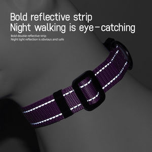 <span class=keywords><strong>Collar</strong></span> de perro con nombre personalizado reflectante para exteriores, <span class=keywords><strong>collar</strong></span> de perro ajustable grabable con correa para mascotas - Product Image 5