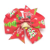 Nouveauté : Nœuds de col pour animaux de compagnie en polyester, motif Père Noël 3D personnalisé, couleurs variées, été et hiver