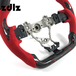 Volant personnalisé en cuir suédé rouge et fibre de carbone forgée pour Subaru WRX STI WRX Estate 2015 2016 2017 2018 2019 - Product Image 5