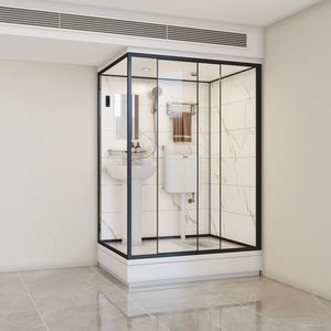 Module de salle de bain de luxe préfabriqué en acier léger, cabine de douche tout-en-un intégrée - Product Image 1