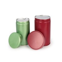 Vente en gros Design personnalisé imprimé de qualité alimentaire boîtes hermétiques rondes en noir mat boîte de conserve à café boîtes de conserve en métal pour le thé avec couvercle