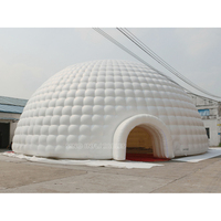 Tente dôme gonflable igloo géant blanc de 18m avec 3 entrées pour les fêtes en plein air N événements de l'usine d'igloo gonflable de Chine