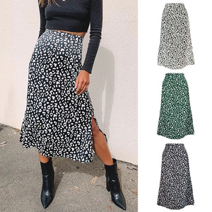 Coldker New Sexy Leopard Print Chiffon <strong>Split</strong> <strong>Skirt</strong> Casual Fashion Long <strong>Skirts</strong> for Women Spring Summer Zip Elegant Female <strong>Skirt</strong> - Product Image 1