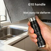 Couteau à découper la viande en acier de Damas, couteau de cuisine chinois avec manche en G10