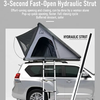 Nouvelle conception de tente de toit rigide avec fermeture éclair, tente de camping sur toit avec porte en maille pour SUV, camping en plein air