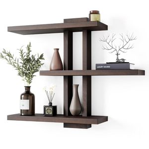 Wooden <b>wall</b>-<b>mounted</b> storage rack, bathroom floating wooden <b>shelf</b>, corner <b>wall</b> storage rack, living room wooden <b>shelf</b>, solid - Product Image 2