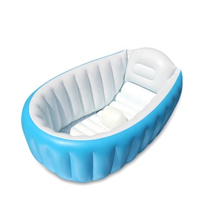 Tubo da bagno gonfiabile pieghevole portatile piccola <span class=keywords><strong>piscina</strong></span> con doccia con sedile in corno proteggi il bambino dallo scorrevole - Product Image 1