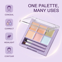 Palette de correcteur de teint 6 couleurs, couvrance totale, crème, imperméable, longue tenue, fini mat, correcteur de maquillage, OEM, étiquette privée, vente en gros d'usine