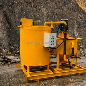 สถานีปั๊มผสมปูนฉาบ RMA400-700E แบบถังคู่ พร้อมมอเตอร์ไฟฟ้า สำหรับงานฉีดปูนซีเมนต์ ติดตั้งบนแท่นเคลื่อนที่ สำหรับงานฐานราก อุโมงค์ และงานเหมือง - Product Image 3
