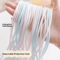 Protector de Cable USB de TPU, Fácil de Guardar, Color Macaron, en Espiral, Anti-Rotura, Venta al Por Mayor