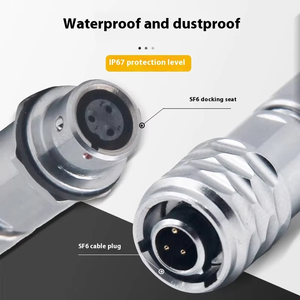 Водонепроницаемый силовой кабельный разъем E-Weichat <span class=keywords><strong>SF6</strong></span> IP67, 2-5 контактов, быстроразъемный, металлический, авиационный, штекер/гнездо, 500В, 2.5А - Product Image 4