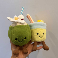JellyCat Nouveauté Été : Peluche Mignonne Thème Boissons (Limonade, Noix de Coco, Soda Glacé au Citron)