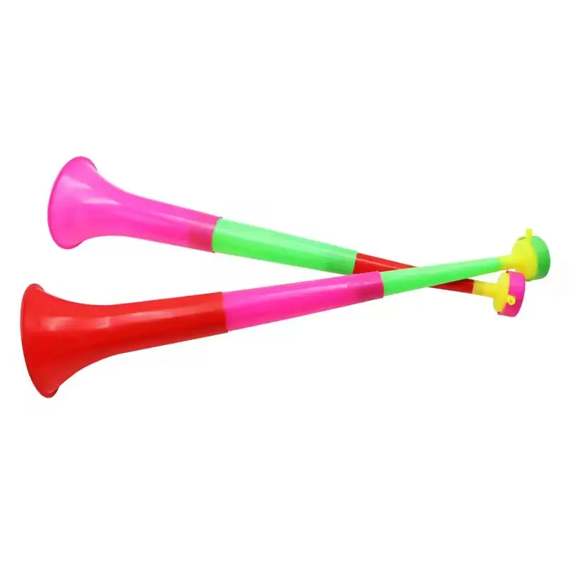 Kundenspezifischer Logodruck Lautsprecher Vuvuzela Fußball Kunststoff-Ventilator Hörner für Party Fußballspiel Jubel