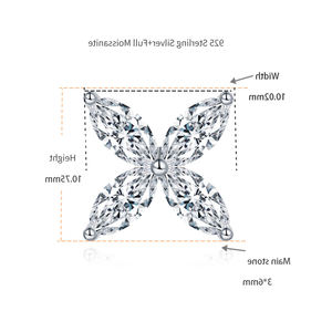 อุปกรณ์ทำเครื่องประดับทรงมาร์คีส์สำหรับแฟชั่นทุกประเภท ต่างหูผู้ชายโมอิสซาไนต์สีเงิน - Product Image 6