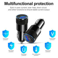 Chargeur Voiture USB 15W Type C Charge Rapide, Adaptateur Téléphone PD pour Xiaomi Huawei