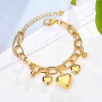 À la mode Vente Chaude Amour Hip Hop Bracelet Femmes Perles Rondes Style Romantique En Acier Inoxydable Bracelet Accessoires