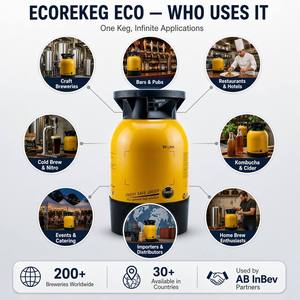 Fût <span class=keywords><strong>de</strong></span> bière réutilisable Ecorekeg 30L en PEHD à paroi simple, qualité alimentaire, pressurisé, pour brasserie, fournisseur commercial en gros - Product Image 6