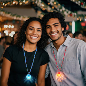 Kalung bola disko LED Mardi Gras Glow-in-the-Dark <span class=keywords><strong>Bead</strong></span> perhiasan pesta dansa perlengkapan dan aksesori kostum untuk hadiah - Product Image 3