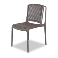 Chaise de salle à manger d'extérieur moderne empilable en polypropylène gris foncé