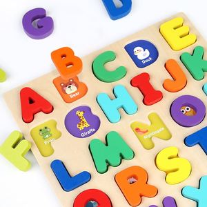 Juguete Educativo y de Dibujos Animados 3 en 1, Aprendizaje STEM, Alfabeto en Mayúsculas y Minúsculas, Números, Rompecabezas de Alfabeto de Madera 3D para Niños Pequeños - Product Image 2
