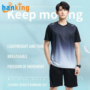 Conjunto Deportivo Ehanking para Hombre, Camiseta de Manga Corta y Pantalones Cortos de Secado Rápido, de Seda de Hielo, para Correr, Baloncesto y Entrenamiento - Product Image 2