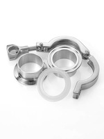 Ensemble de colliers de serrage sanitaires en acier inoxydable SS 304 316 à connexion rapide Tri-Clamp