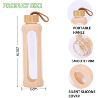 Bouteille d'eau en verre borosilicaté écologique avec couvercle en silicone DAJI HYDRO personnalisable et réutilisable pour l'extérieur