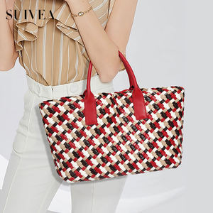 Automne et hiver nouveau sac tressé coloré grande capacité sac de mode femme sac à main Texture sac sous les bras - Product Image 4