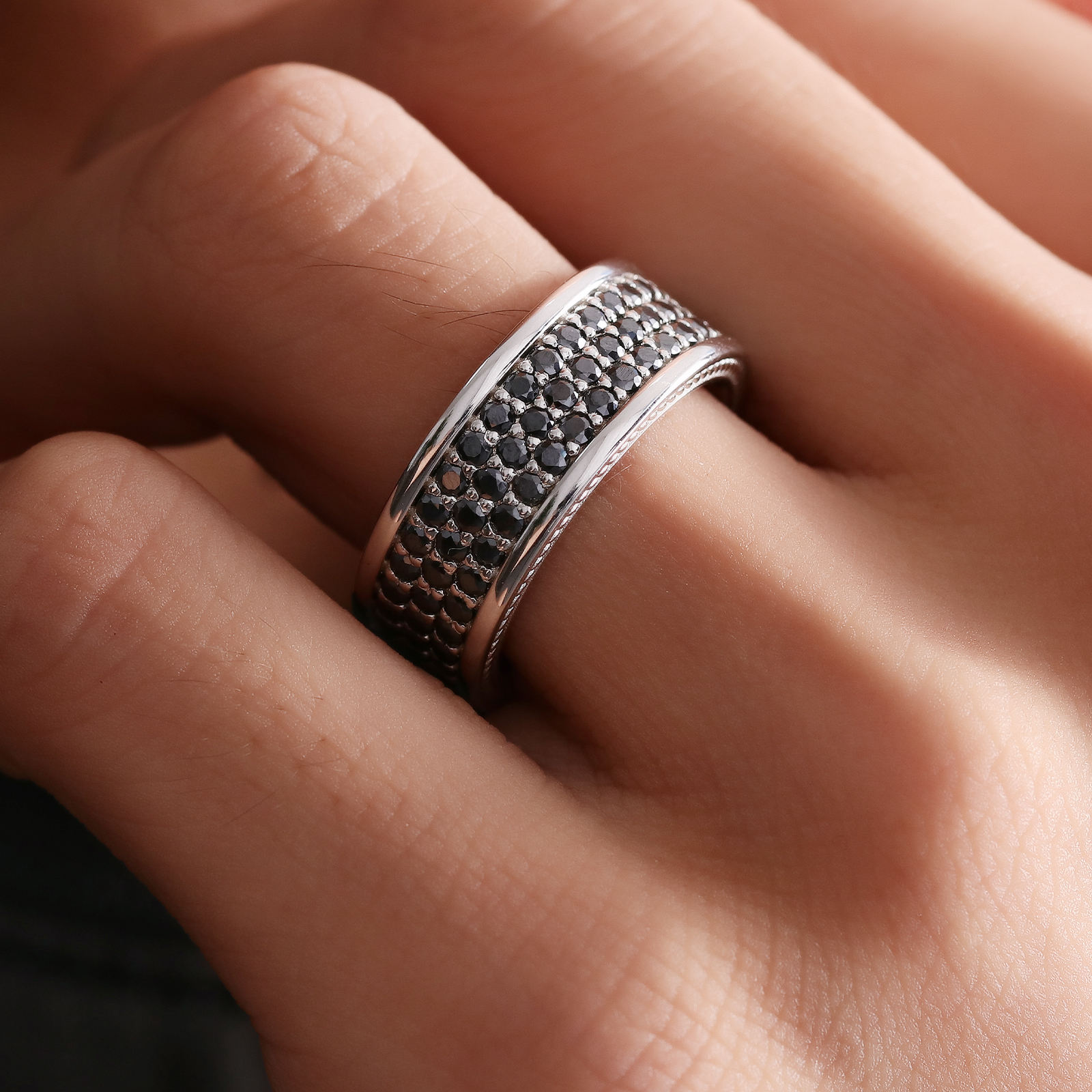 Bague en argent sterling 925 avec diamant moissanite