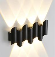 Applique murale LED étanche IP65 en aluminium, forme vague, éclairage d'ambiance extérieur