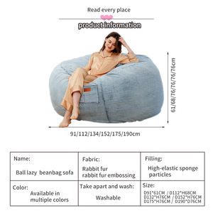 IStapromo Gifts <strong>Faux</strong> <strong>Fur</strong> Bean Bag Chair Giant Bean Bag Fabric Furniture Bean Bag 7ft Indoor Large <strong>Beanbag</strong> - Product Image 3