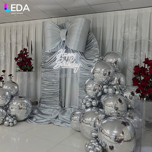 ฉากหลังงานปาร์ตี้แฟชั่น LEDA ผ้าม่านสีเงิน ผ้าจับจีบสีทอง ผ้าคลุมซุ้มโค้งสำหรับงานแต่งงาน - Product Image 1