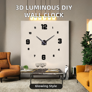 3D Frameless Acrylic DIY <strong>Digital</strong> <strong>Wall</strong> <strong>Clock</strong> Modern Luminous 3D <strong>Wall</strong> Stickers for Living Room Bedroom Office Mute Decor <strong>Wall</strong> - Product Image 6