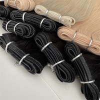 22 pouces noir Remy pour Genius trame Extensions de cheveux 100% cheveux humains Super Double extrémités dessinées Machine Double trame Extensions de cheveux