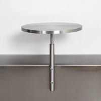 Table à manger moderne en acier inoxydable de style industriel minimaliste italien, ronde, 2 places, pour hôtel, petites salles à manger