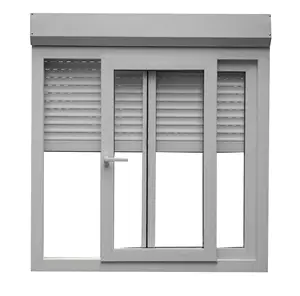 Ventanas y puertas de aluminio modernas, ventanas deslizantes con motor de persiana enrollable eléctrica