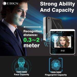 Máquina de Control de Asistencia con Wifi, Reconocimiento Facial, Registro de Tiempo, Dispositivo de Control de Asistencia Facial para Oficina, Fabricación OEM/ODM - Product Image 4