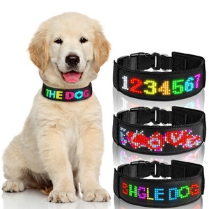 Collier pour chien LED RVB couleur pleine gamme avec animations de texte personnalisées programmables, rechargeable et lumineux - Product Image 1