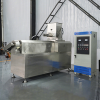 Ligne de production automatique d'extrudeuse de fabrication d'aliments bouffants de type sec à double vis pour le riz et le maïs