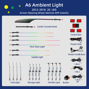Kit d'éclairage d'ambiance de haute qualité pour <span class=keywords><strong>Audi</strong></span> A6 C7 C8 - Ajustement spécifique au véhicule - Luminosité réglable - Performance sans scintillement - Product Image 3