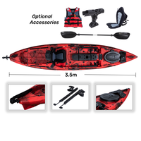 Prix usine 11ft kayak simple pêche pagaie kayak un siège bateau de pêche avec chaise en aluminium à vendre
