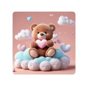 Ours en peluche fait sur commande d'ODM OEM mignon avec le coeur d'amour pour des cadeaux