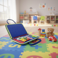 Activités éducatives préscolaires : Tableau sensoriel de développement, jouets d'apprentissage des compétences de vie de base, tableau d'apprentissage en feutre, tableau d'activités en feutre