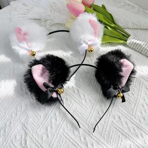 الاتجاه أفخم لطيف القط الأذن الثعلب الفراء آذان الحيوان عقال أنيق طباعة الحيوان القط الأذن الثعلب غطاء الرأس للنساء - Product Image 3