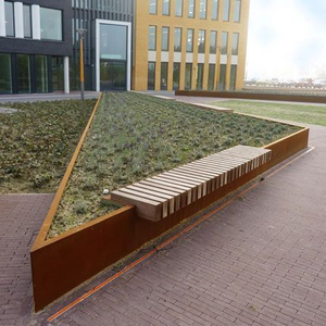 Jardinière extérieure personnalisée en Corten, mobilier de jardin, jardinière de rue, pot à fleurs, grande jardinière en acier rouillé - Product Image 1