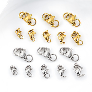 Vente en gros d'acier inoxydable 18K PVD or boucle de connexion fermoir mousqueton avec ouverture anneau de saut pour la fabrication d'accessoires de bijoux à bricoler soi-même - Product Image 1