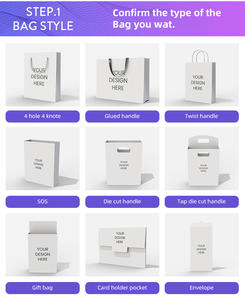 Sac en papier de luxe FSC avec poignées, logo imprimé estampé or, sacs cadeaux en papier blanc personnalisables pour promotions - Product Image 4